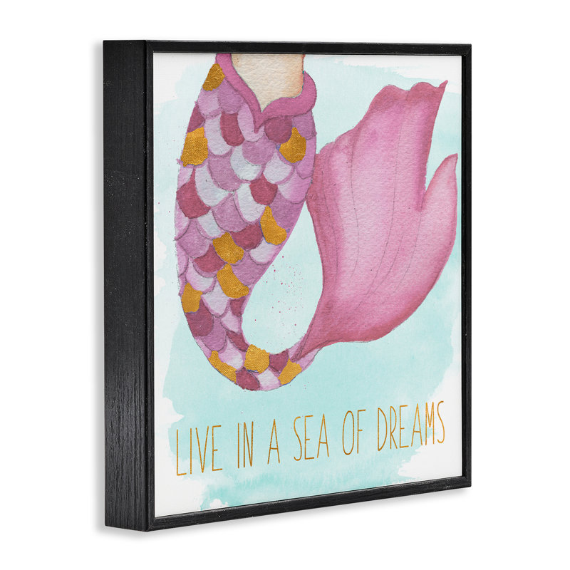 «Sea of Dreams Mermaid», art de la giclée encadrée par Elizabeth Medley, H 12 po x l 12 po, Giclée encadrée noir minuit