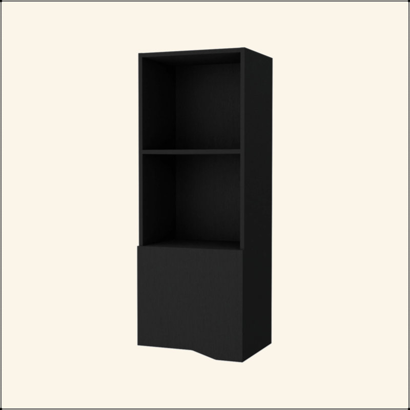 Black Wall Cabinet With One Door