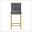 Tabouret à hauteur de comptoir moderne avec dossier complet et pieds robustes en fer (ensemble de 2)