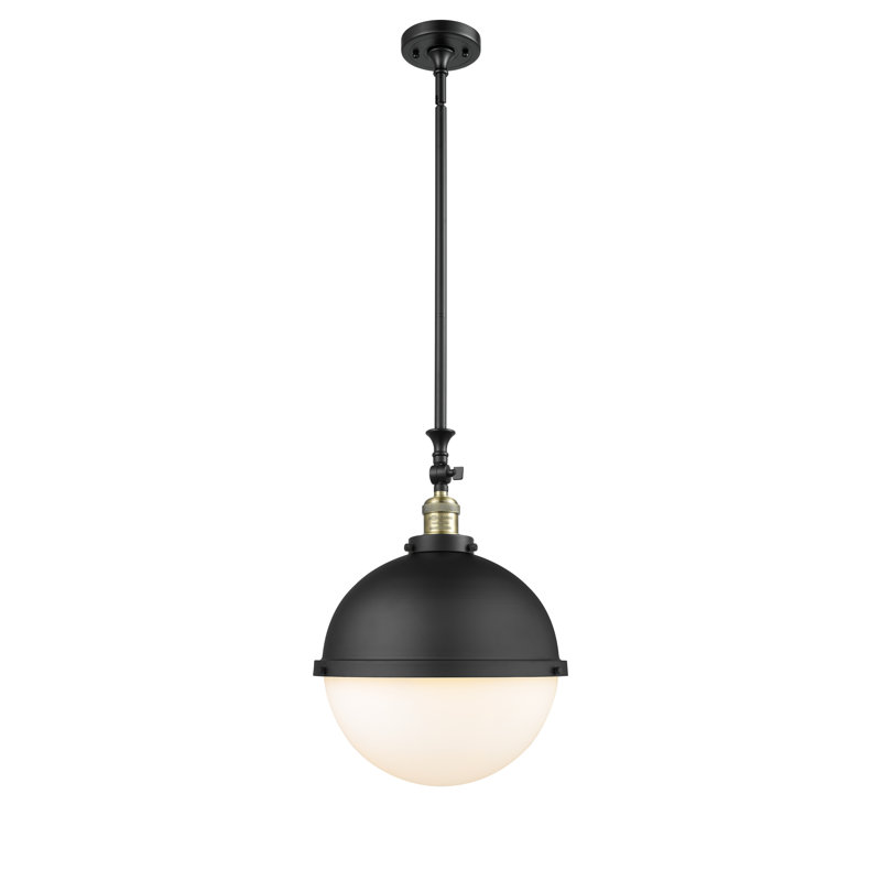 Luminaire suspendu en forme de globe à 1 lumière Anicetas, Ampoule non incluse, Laiton antique noir, Grainé