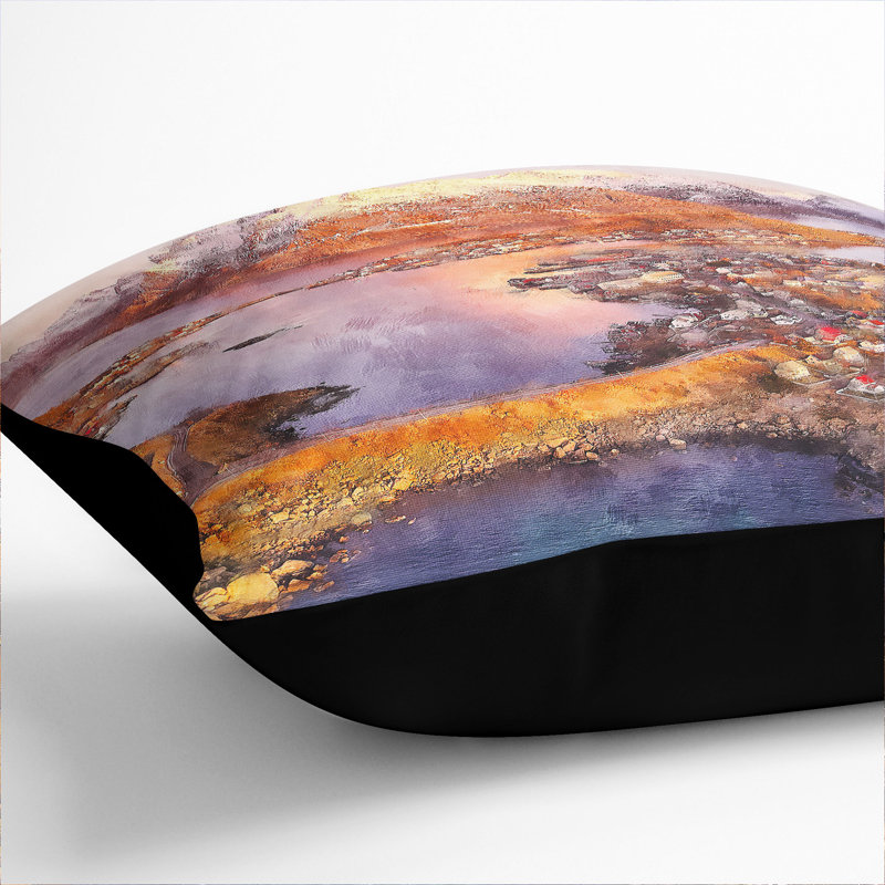 Reine in Norway Scatter Cushion Pillow, Black, 40cm H x 40cm W x 15cm D