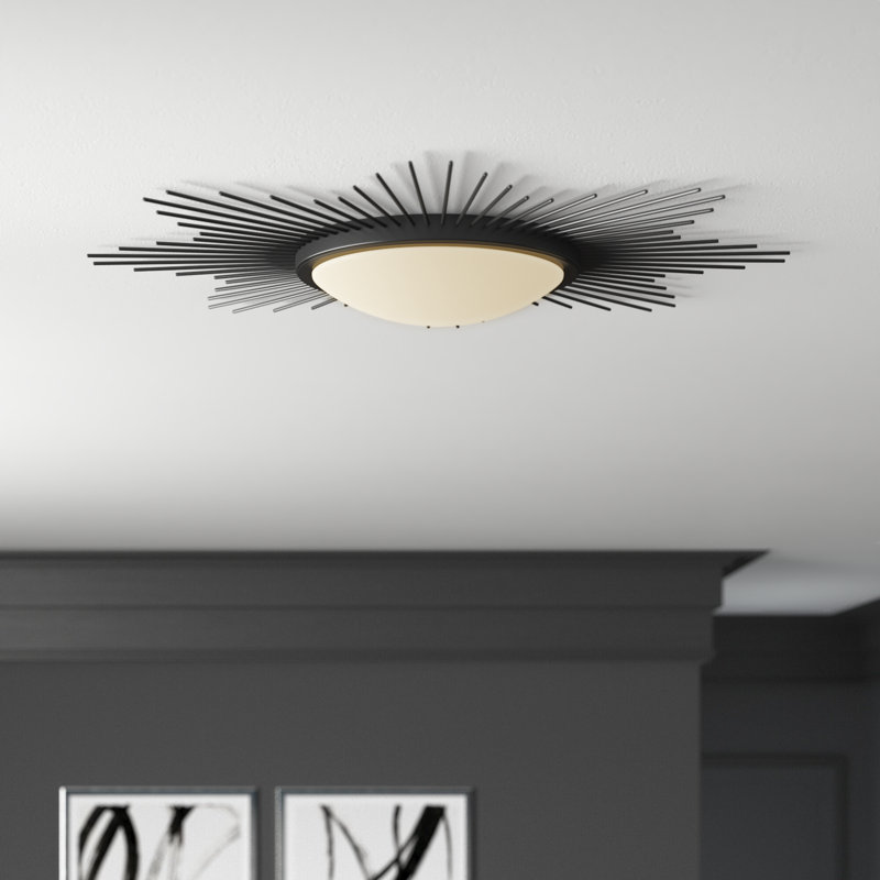 Vandusen 1-Light 24" LED Flush Mount, Matte Black