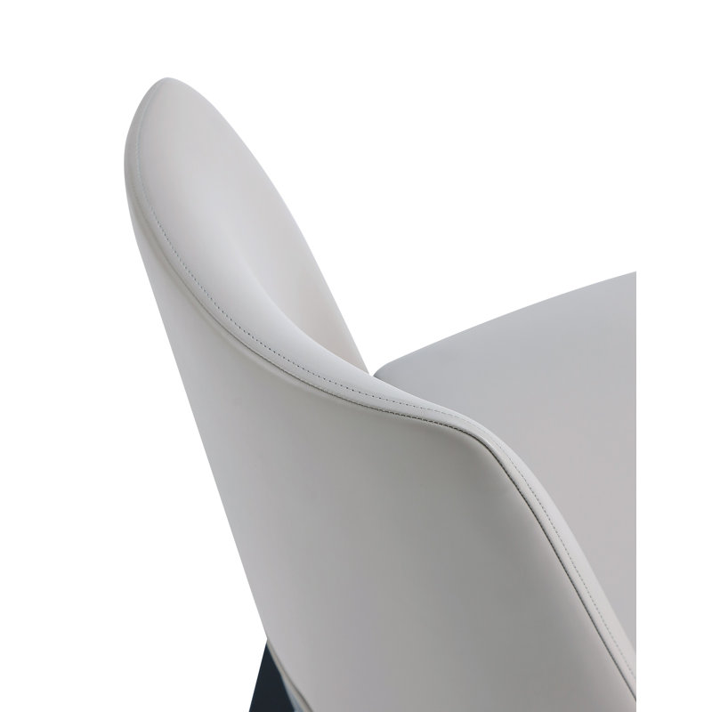 Robert 19.5'' H Faux Leather Upholstered Beech Parsons Chair, 4, Light Gray