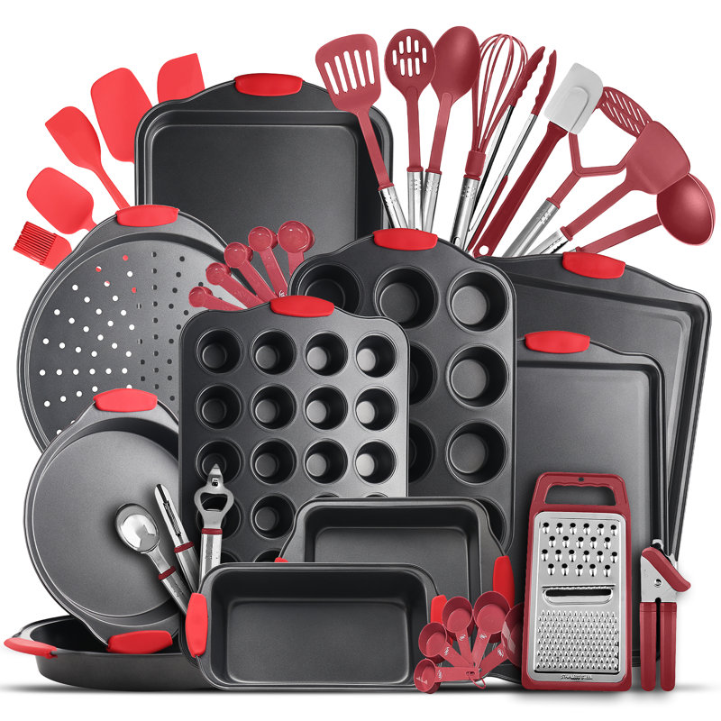 Ensemble de plats de cuisson 15 pièces Joytable + ensemble d'ustensiles 24 pièces - acier inoxydable, antiadhésif, lavable au lave-vaisselle et résistant à la chaleur