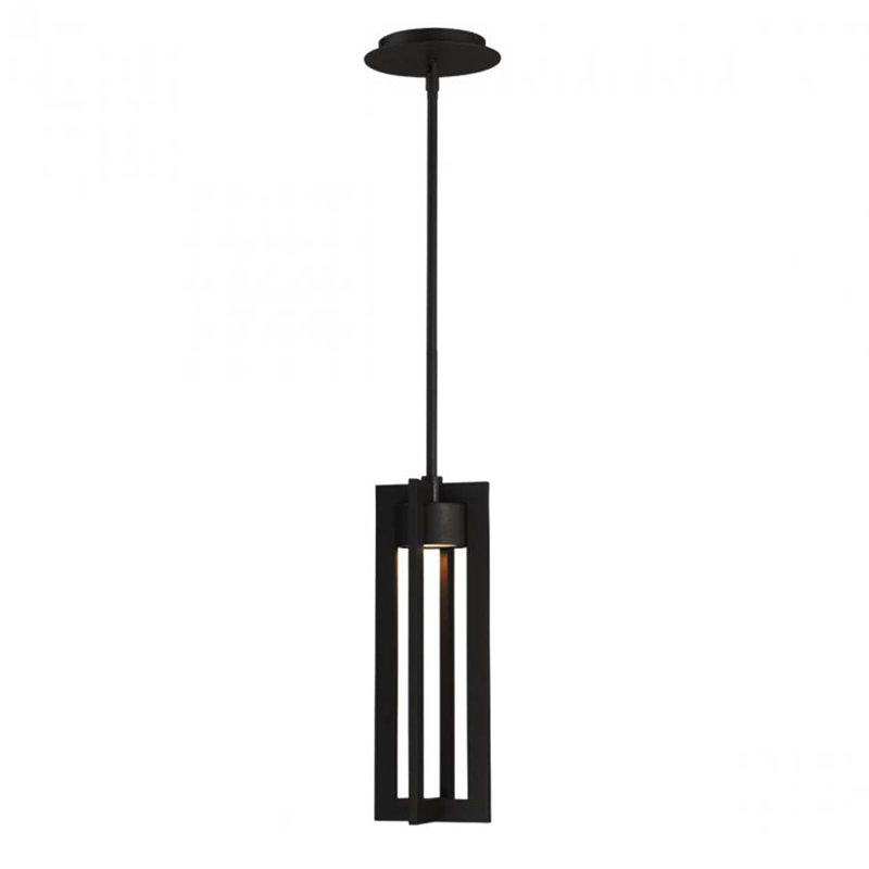Luminaire suspendu géométrique à del unique/à 1 lumière Mootrey, Noir