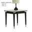 Ensemble de table 3 pièces de style contemporain avec plateau en pierre frittée et pieds de flèches coiffées, parfait pour les espaces de vie modernes