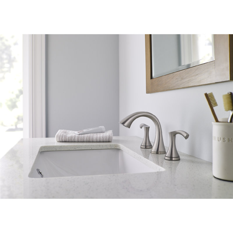 Antioch Widespread Bathroom Faucet with Drain Assembly, Brushed Nickel