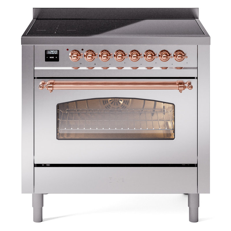 ILVE Nostalgie II 36 in Induction Range, Stainless Steel/Copper