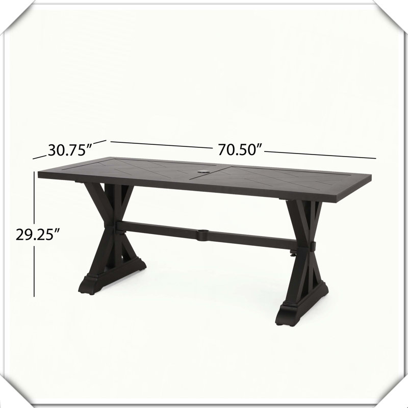 Table de salle à manger d'extérieur noir mat élégant, durable, pratique et robuste