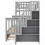 Lit simple superposé au dessus d'un lit double avec gigogne et escalier-1263597467-1263597464