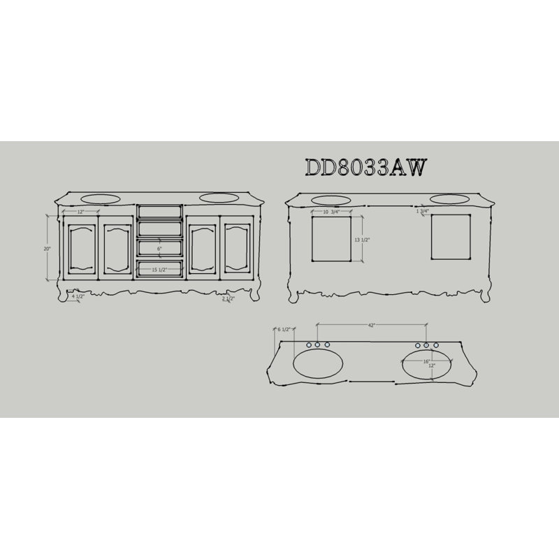 Ensemble de meuble-lavabo de salle de bain double 72 po Everard