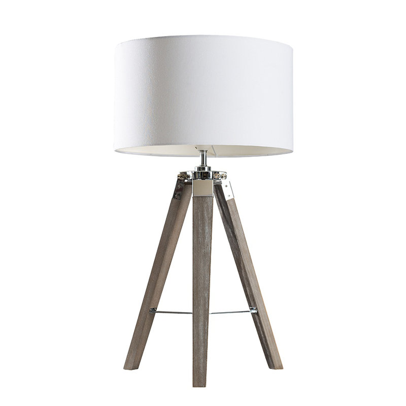 Bella Vista Wood Tripod Lamp, White