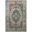 Tapis décoratif beige à motif floral frangé à motif floral traditionnel-1319840006