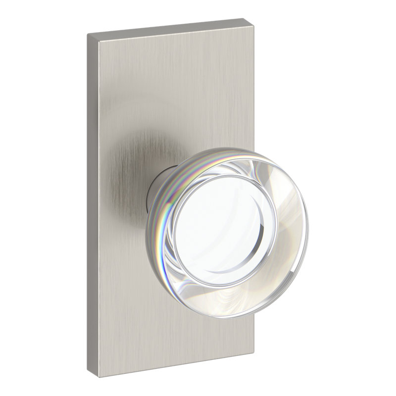 Crystal Knob 2.1875 Diameter Round, Satin Nickel