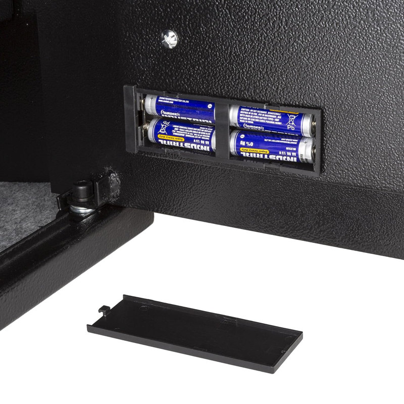 Stalwart Digital Safe - Compact Steel Money Security Box with Electronic Keypad and Manual Override Keys - Strongbox for Valuables