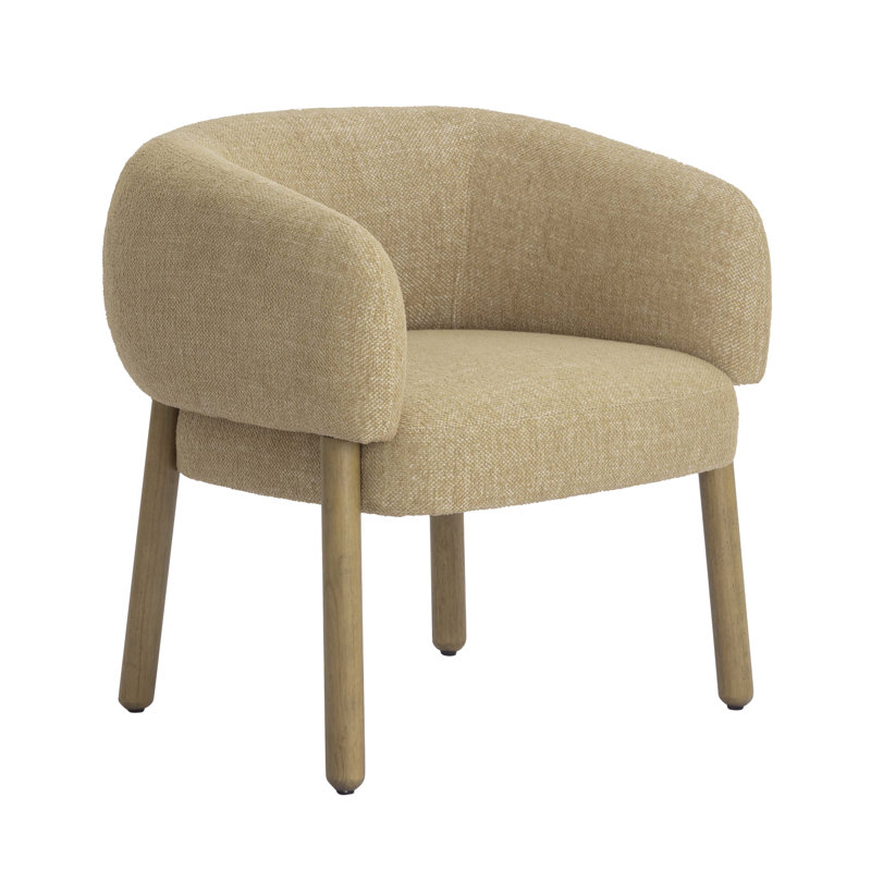 Fauteuil d'appoint en chenille Foxy, Miel, Marron clair