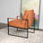 24.6" Wide Minimalist Soft Cushioned Back Upholstered Sled Base Arm Accent Chair (Set of 8)-108052975