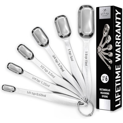 6 Piece Stainless Steel Measuring Spoons