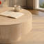 Table basse ronde avec rangement Travertine