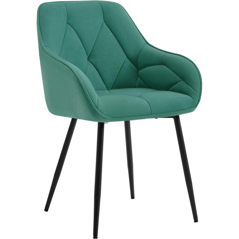 Bharmal 50.5cm H Velvet Upholstered Armchair, Turquoise, 1