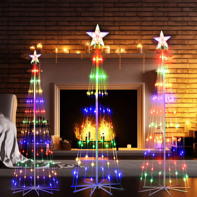3-Piece LED Plastic Lighted Trees Set