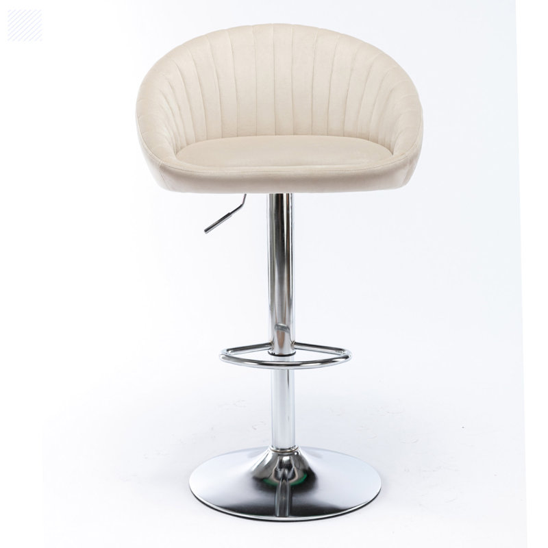Tabouret de bar à hauteur réglable, Blanc