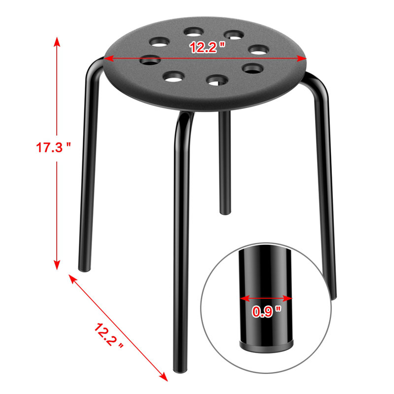 Tabouret d'appoint Janeen, Noir