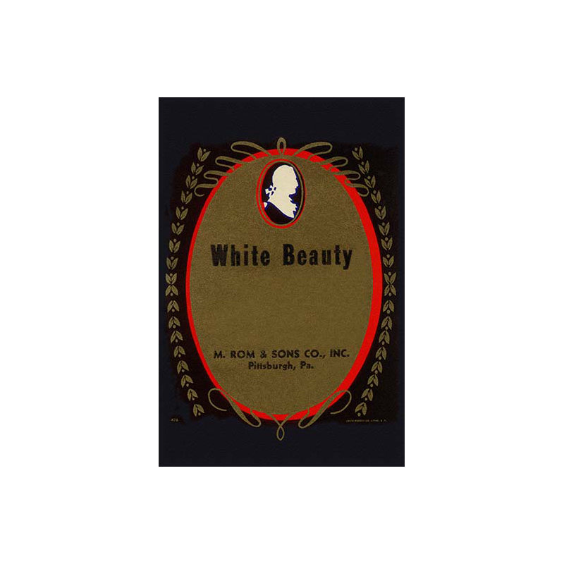 Étiquette « balai de beauté blanche »-impression publicitaire, H 66 po x l 44 po
