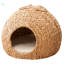 Grotte pour chat ronde en osier tressé à l'eau avec poignées - 18 po x 18 po x 18 po - pour toutes les tailles de chat, chihuahua et tour de chat