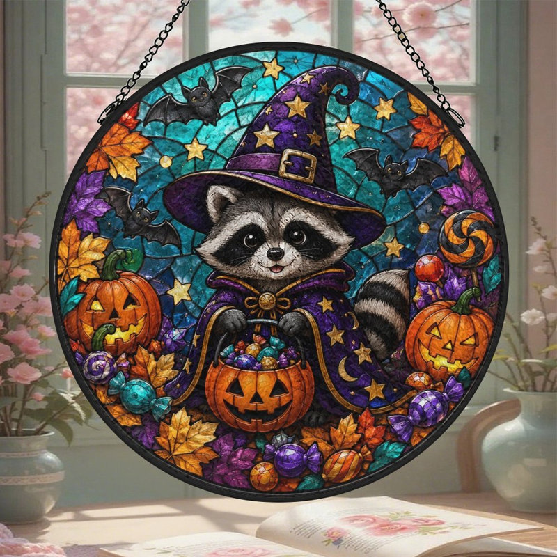 Raton laveur d'Halloween, 11,8 x 11,8 po (30 x 30 cm)