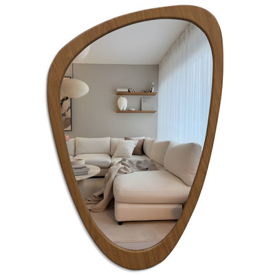 Asymmetrical Irregular Abstract Wall Mirror Mid Century Mirror for Entryway Bedroom Bathroom Vanity, Hanging Vertically or Horizontally, 20"x30"