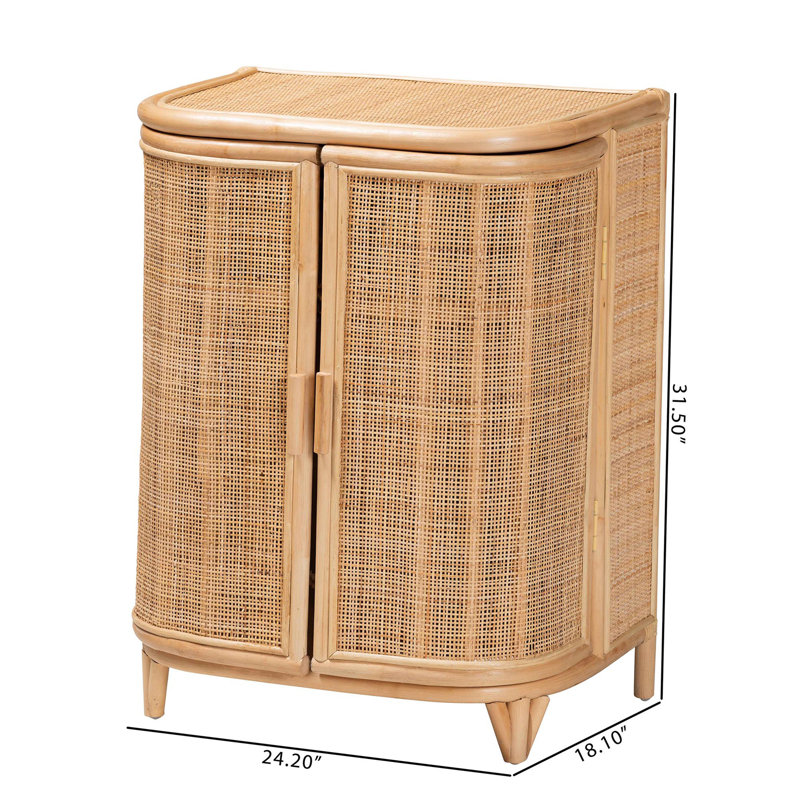 Bohemian Natural Rattan Storage Cabinet