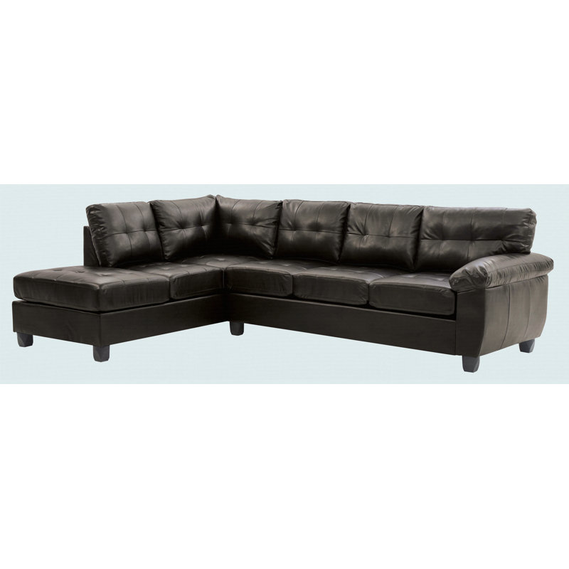 Canapé modulaire moderne avec méridienne, Noir