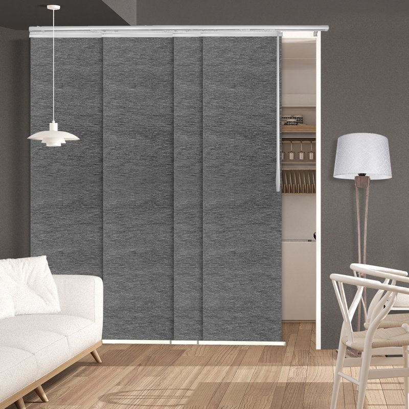 Store vertical semi-diaphane, L 88 po x L 94 po, Gris foncé