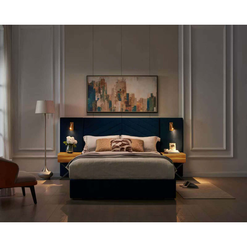 Structure de lit plateforme en velours