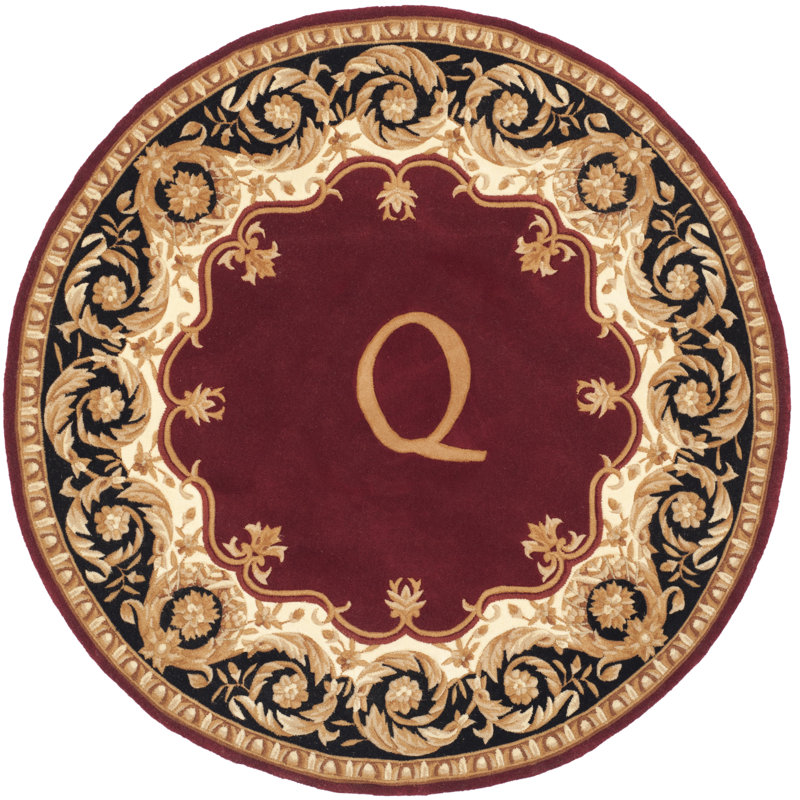 Lenora Hand Tufted Wool Pile Oriental Rug, Round 6', Q
