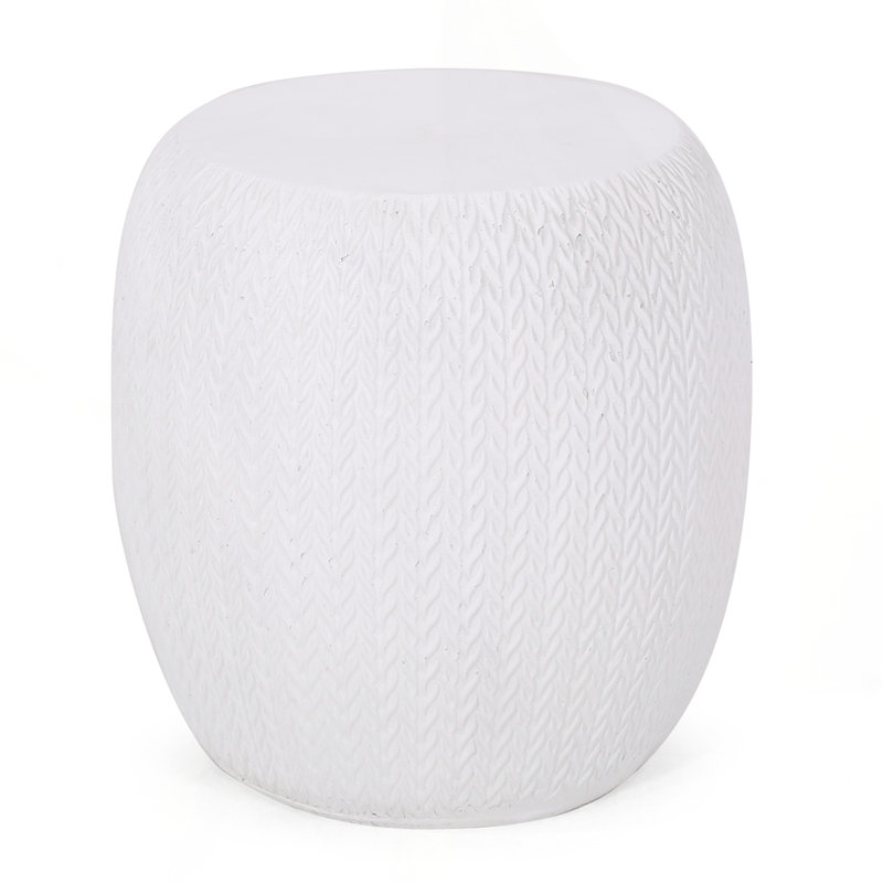 Concrete Side Table, Antique White