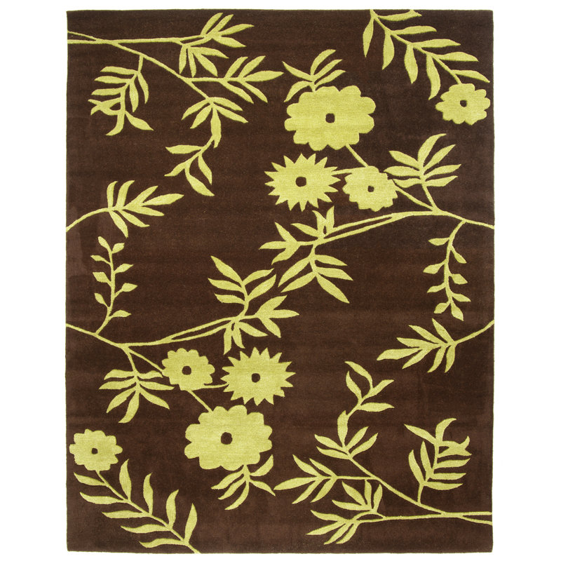 Avayah Soho Hand Tufted Wool And Viscose Floral Rug, Rectangle 7'6" x 9'6"