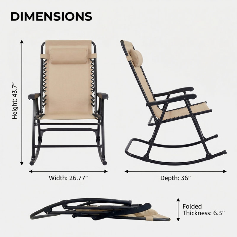 2 chaises longues pliantes, kaki, Kaki