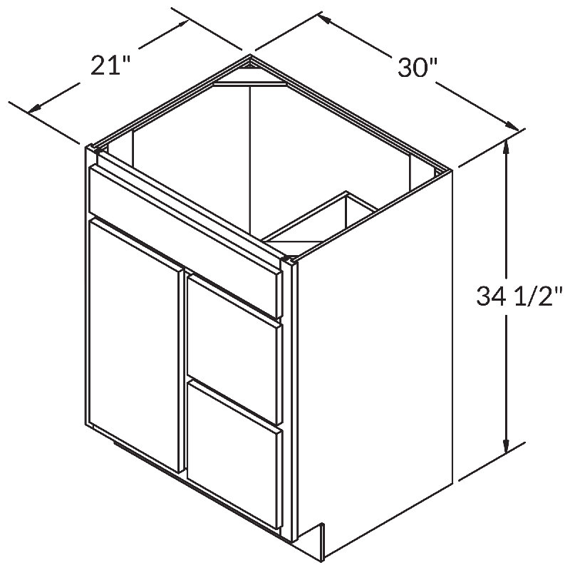 42'' Single Bathroom Vanity Base Only, Gray