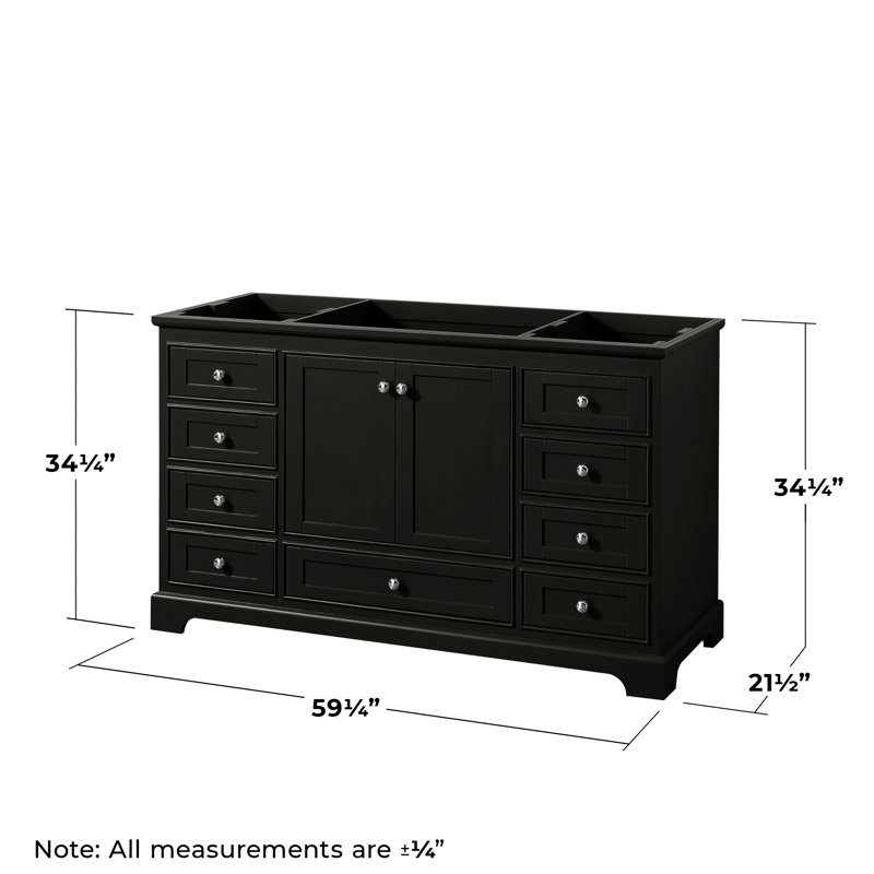 Base de meuble-lavabo simple Deborah, Espresso foncé / chrome poli
