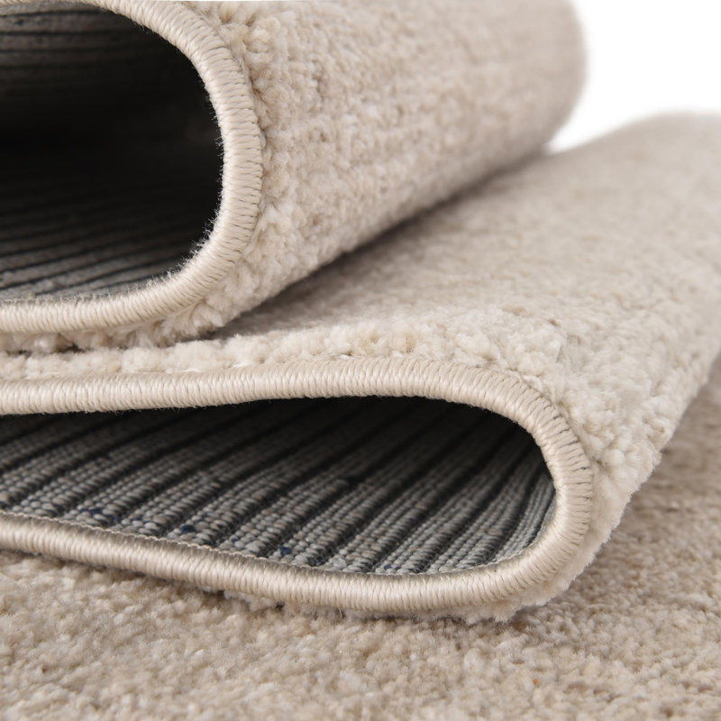Tapis rayé ivoire Hulsey, Carré 9 pi 10 po