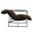 Upholstered Modern Metal Framed Brown Polyester Blend Sling Accent Chair-768193203