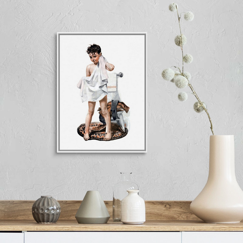 C-L-E-A-N, art mural sur toile, Cadre flottant blanc, H 18 po x l 14 po x P 1,75 po