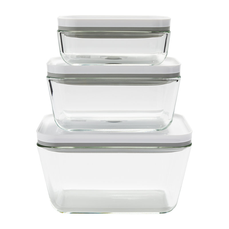 Clear Glass Vacuum Seal Food Storage Container Set