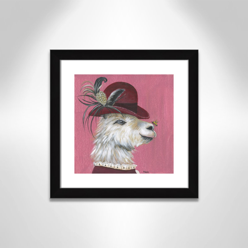 Art sur toile llama, H 18 po x l 18 po x P 0,625 po, Cadre noir
