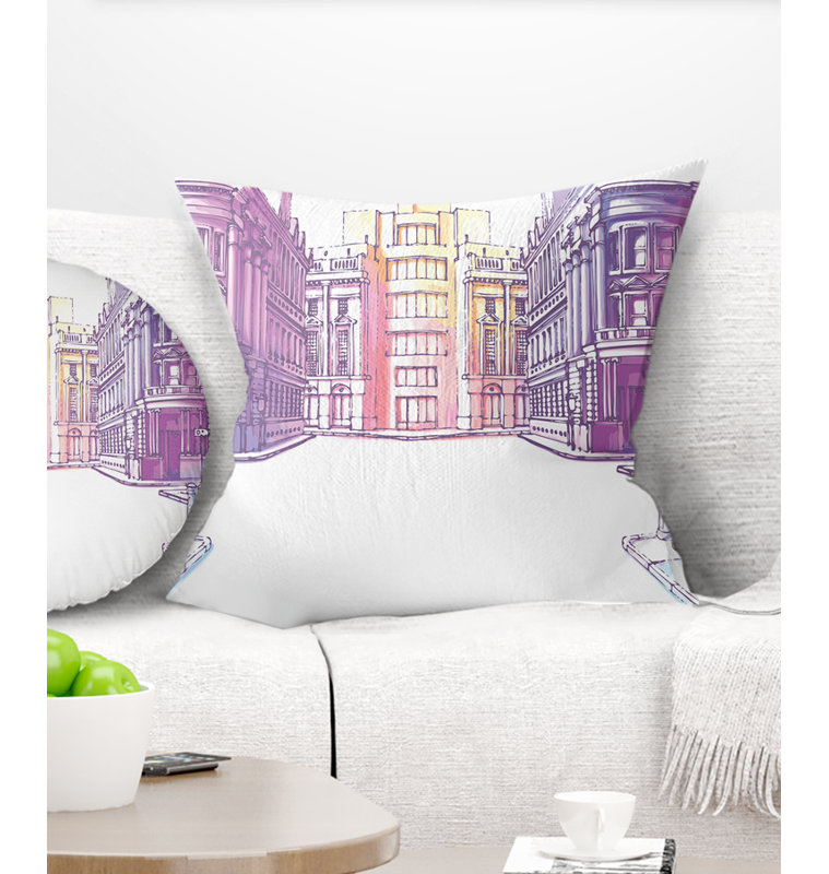 Coussin Old City Street - Cityscape, 16 po x 1 po, Coussin décoratif