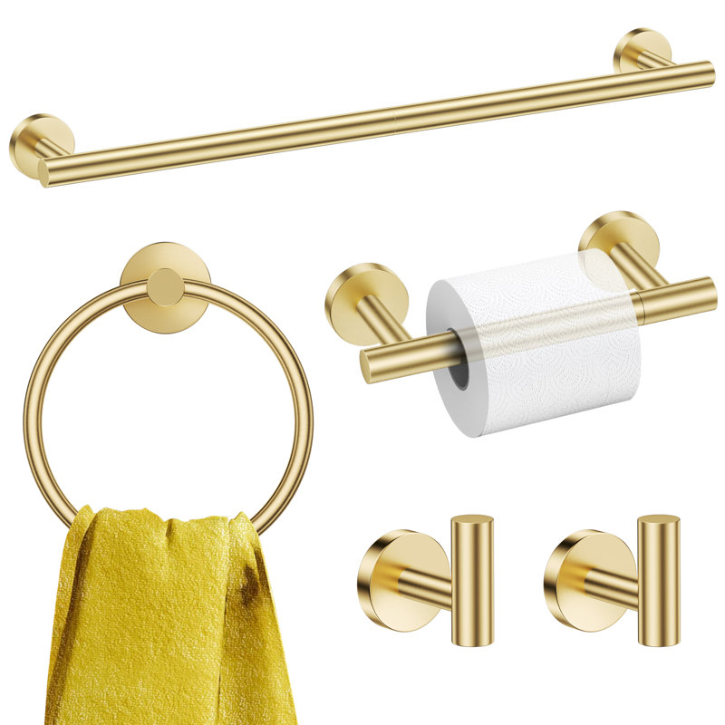 Ensemble de quincaillerie de salle de bain 5 pièces (ensemble de 5), Nickel brossé