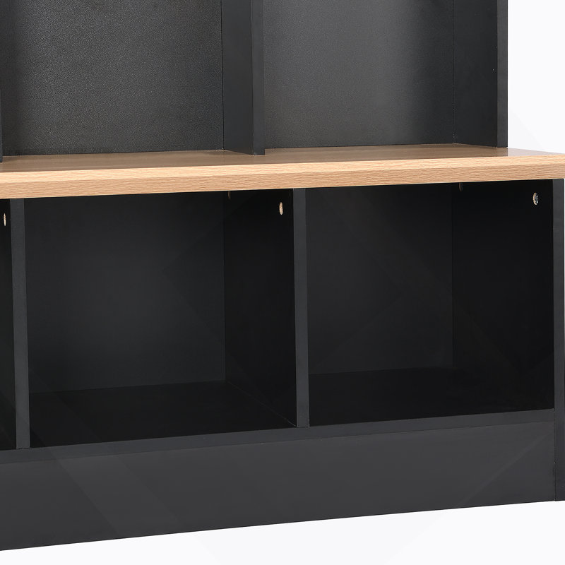 Wide Design Hall Tree with Storage Bench, Minimalist Shoe Cabinet with Cube Storage & Shelves, Multifunctional Coat Rack with 8 Hooks