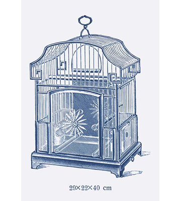 Cage à oiseau ornée h, impression